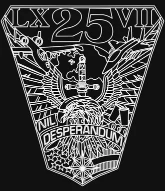 A black and white image of the insignia for the lx 2 5 viii.